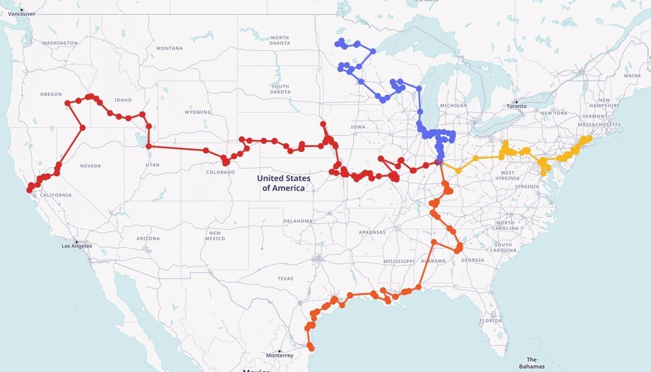 Eucharistic Pilgrimage routes