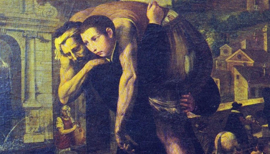 Der heilige Aloysius Gonzaga, ein junger Jesuit, infiziert sich mit der Pest.
