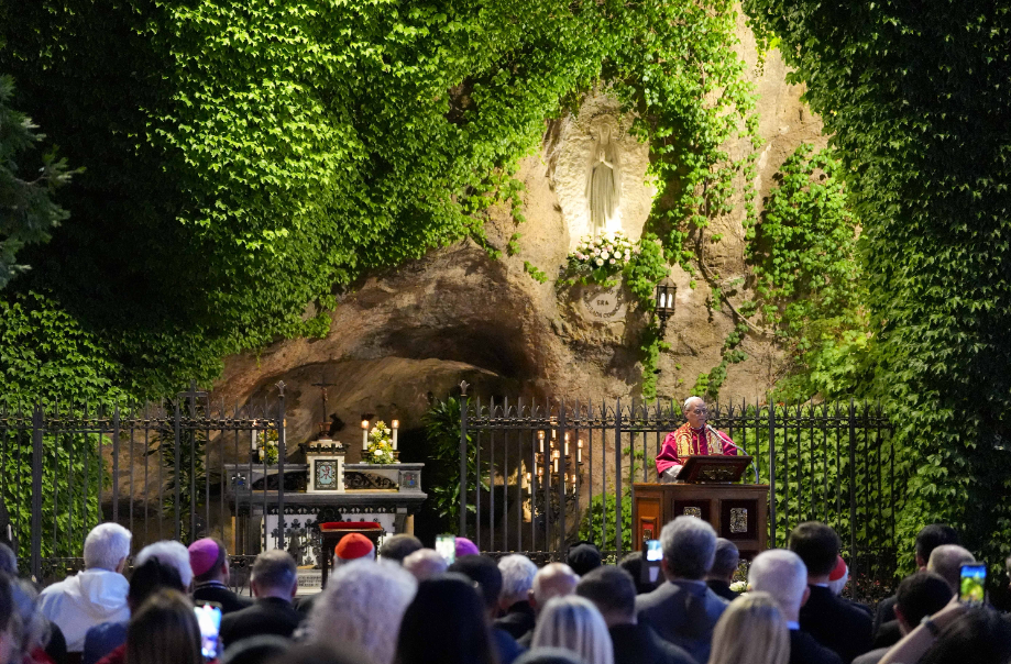 Leo XIV in the Lourdes of the Vatican