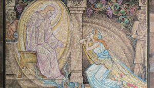 Mosaico de Jesús y Maria Magdalena.