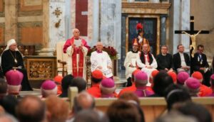 Papa León XIV en una oración ecuménica por los mártires, el 14 de septiembre.