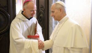 Pope Leo XIV with Bishop Varden.