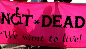 We want to live banner.