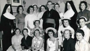 Archbishop Fulton Sheen and his female collaborators.