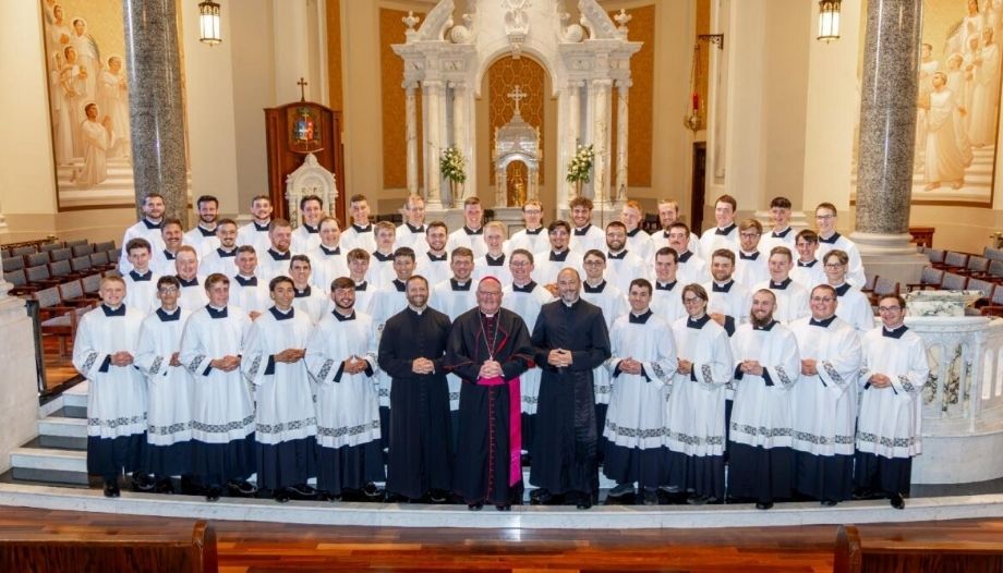 Seminarians from Kansas with their bishop.