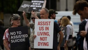 Protesters against assisted suicide.
